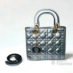 Mini Borsa in Ecopelle Verniciata Lucida con Tracolla Removibile e Cerniera Dorata - Stile Donna Bags