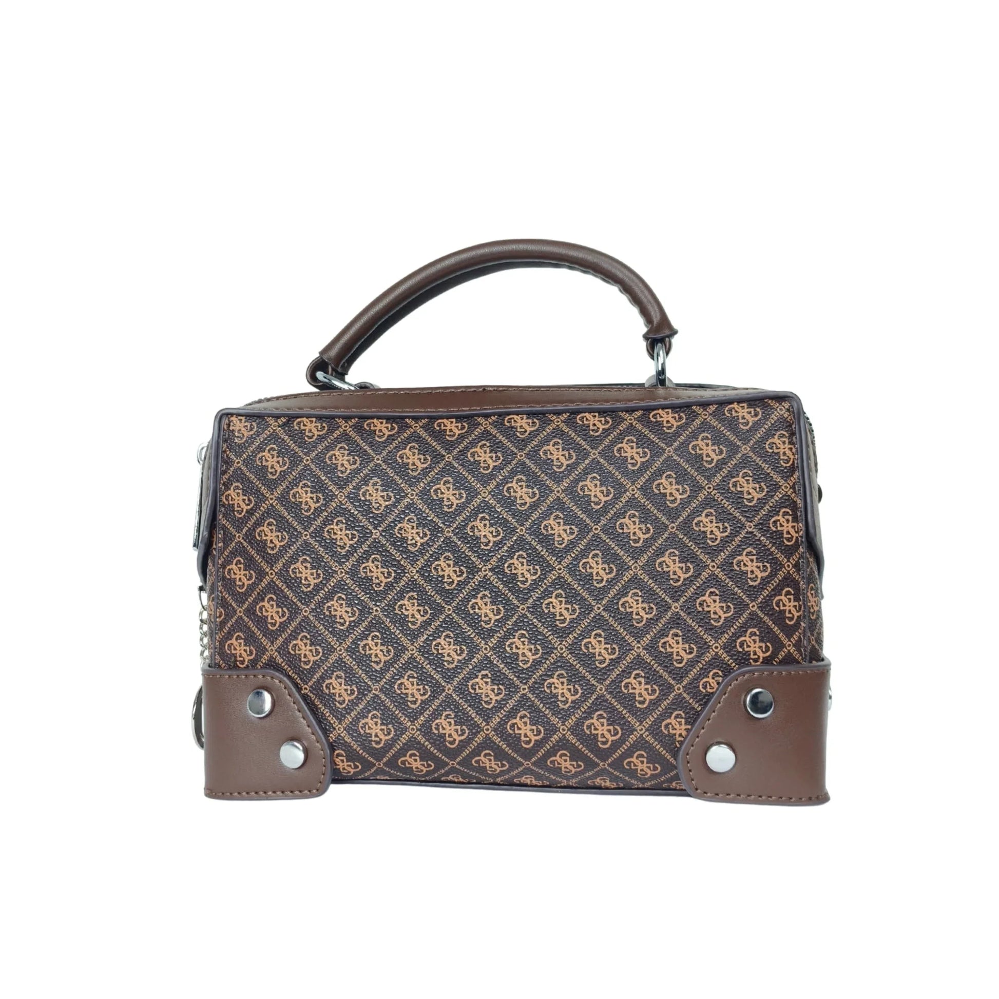 Stile Donna mini doctor bag ecopelle microfibra marrone monogramma donna – vista frontale