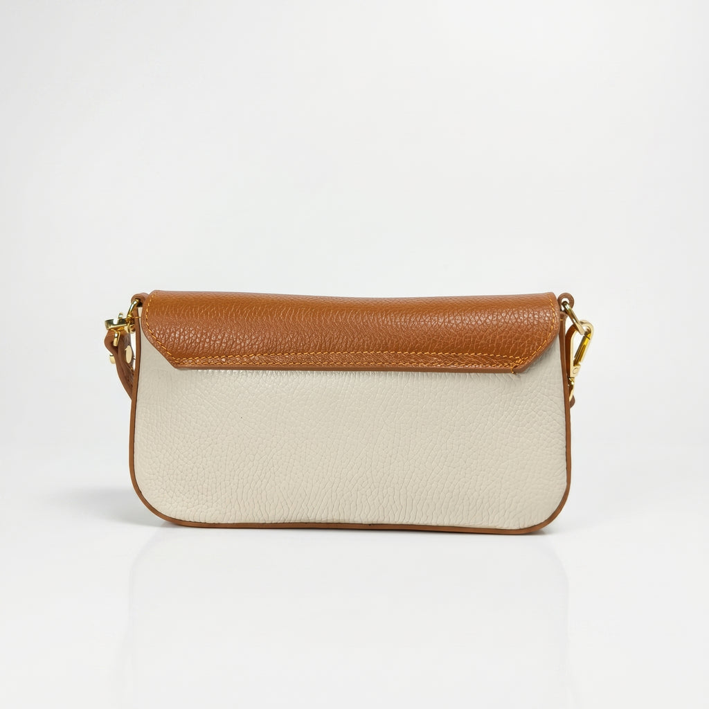 Monica borsa a secchiello vera pelle bianca – con accessori