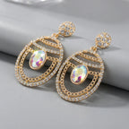 Orecchini Pendenti in Oro con Strass Iridescenti Multicolor - Stile Donna Bags