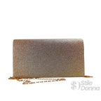 Pochette Busta in Strass Oro Scintillante per Serate Eleganti - Stile Donna Bags