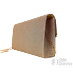 Pochette Busta in Strass Oro Scintillante per Serate Eleganti - Stile Donna Bags