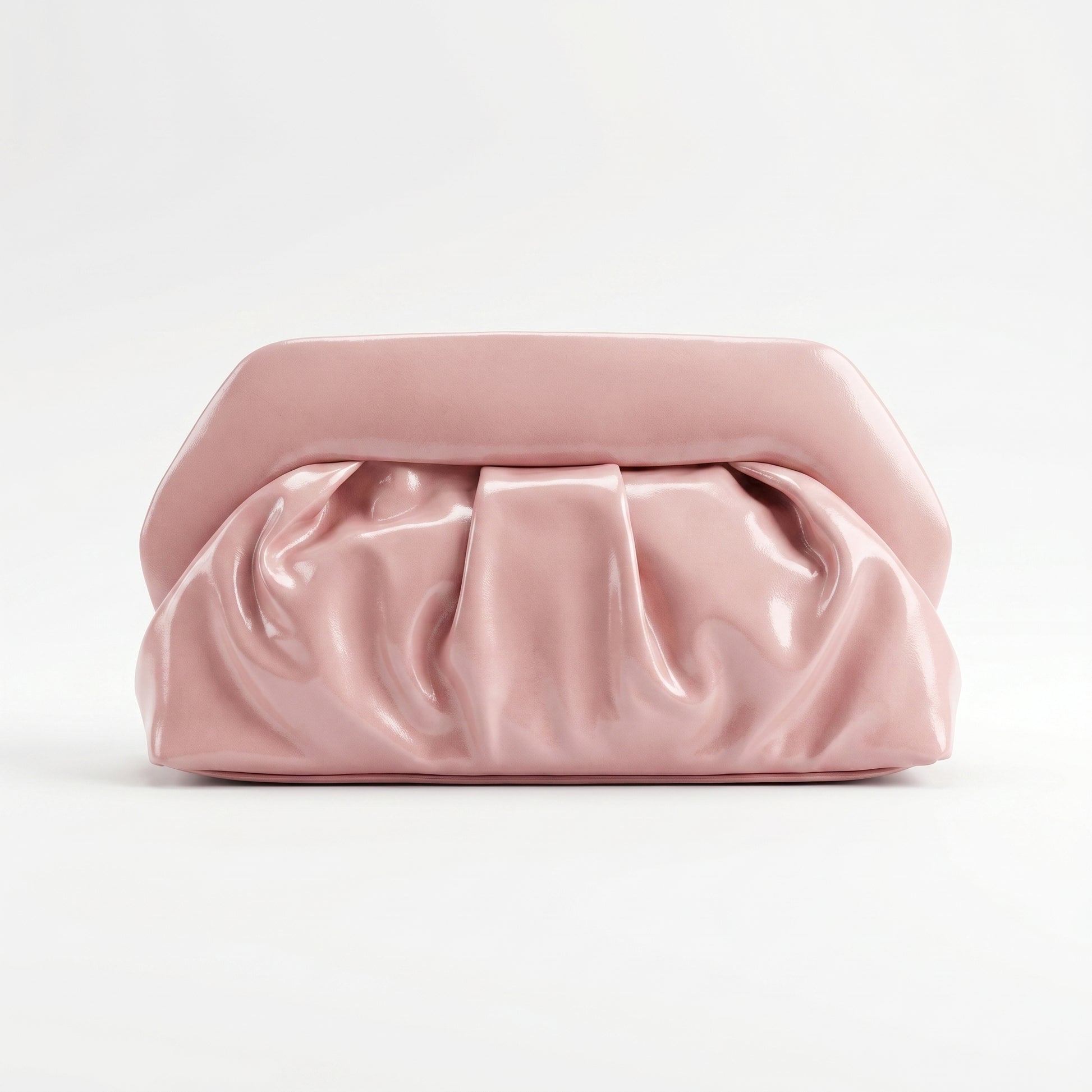 Pochette drappeggiata Coconuda rosa con tracolla catena e cinturino ecopelle rimovibili