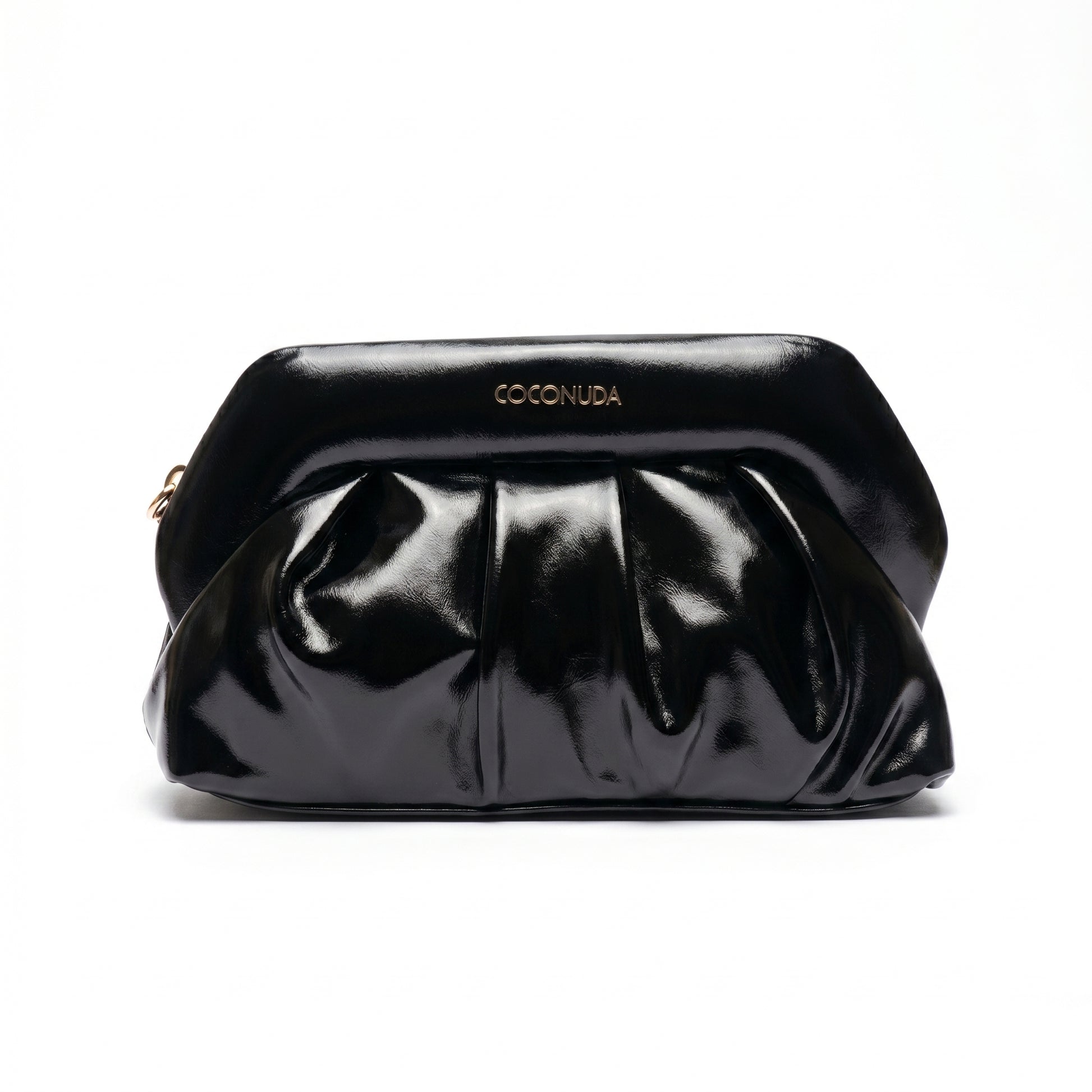 Pochette drappeggiata Coconuda - interno foderato con tasca con zip
