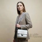 Pochette a Tracolla in Ecopelle con Finiture Argento - Stile Donna Bags