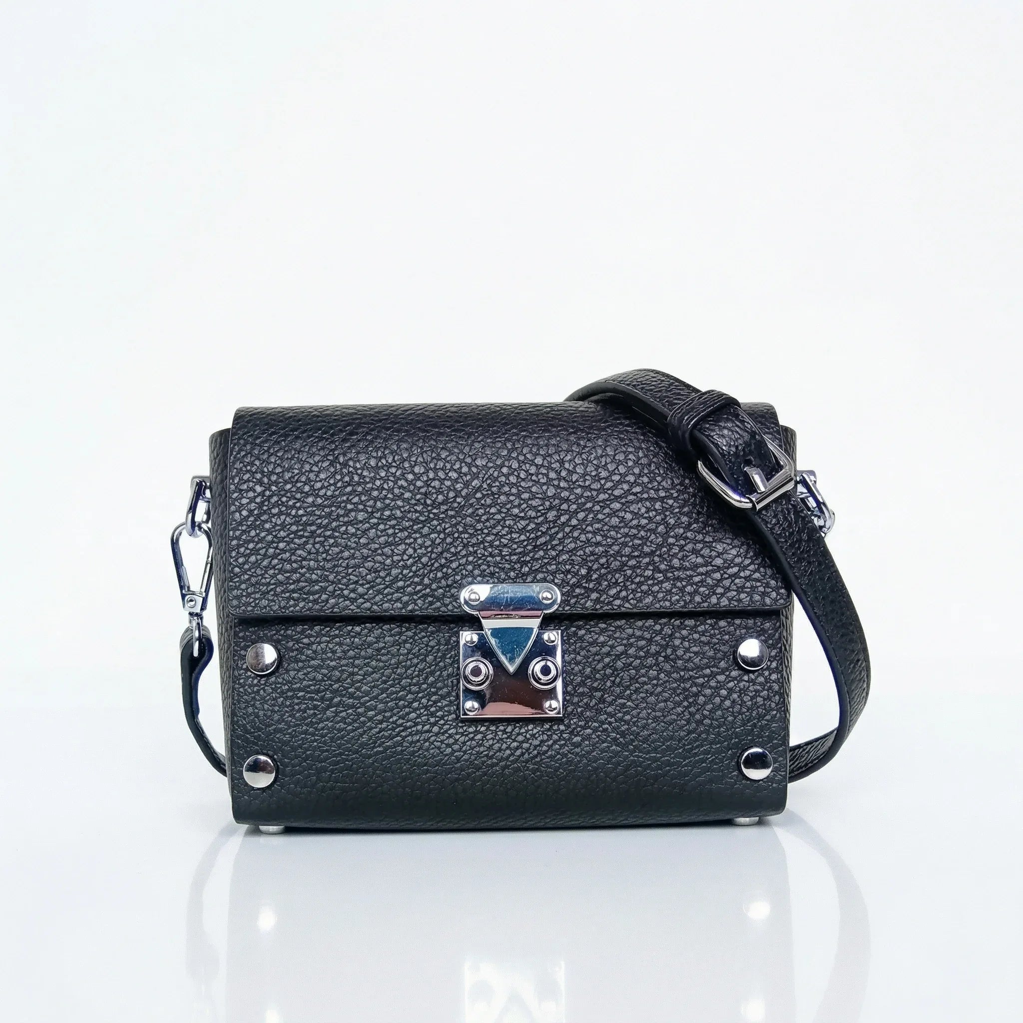 Stile Donna pochette a tracolla ecopelle argento con finiture – vista laterale