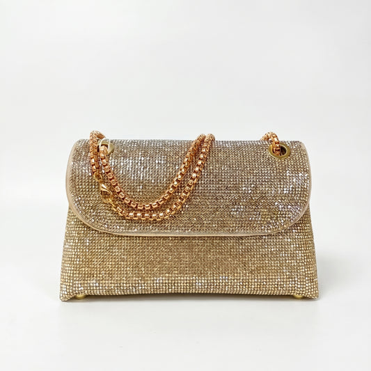 Stile Donna pochette ecopelle strass cristallo interno microfibra antistrappo donna – vista frontale