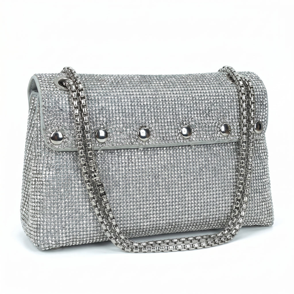 Stile Donna pochette strass cristallo interno microfibra – dettaglio esterno