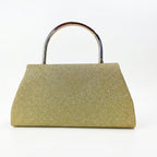 Pochette da Sera Glitter Dorata con Cristalli e Finiture Metallo - Stile Donna Bags