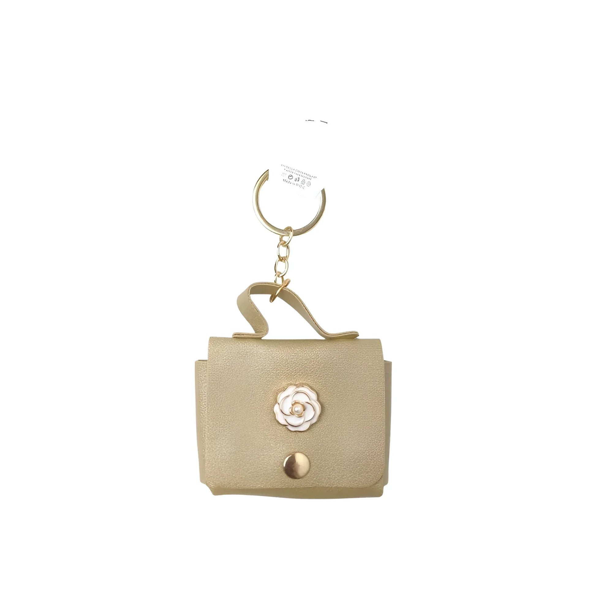 Stile Donna portachiavi mini portamonete ecopelle floreale giallo – vista supplementare