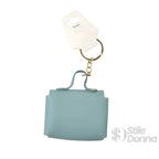 Portachiavi Mini Portamonete in Ecopelle Floreale con Charm Dorato - Stile Donna Bags