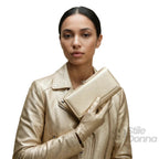 Portafoglio in Ecopelle con Scomparti per Carte e Finiture Dorate - Stile Donna Bags
