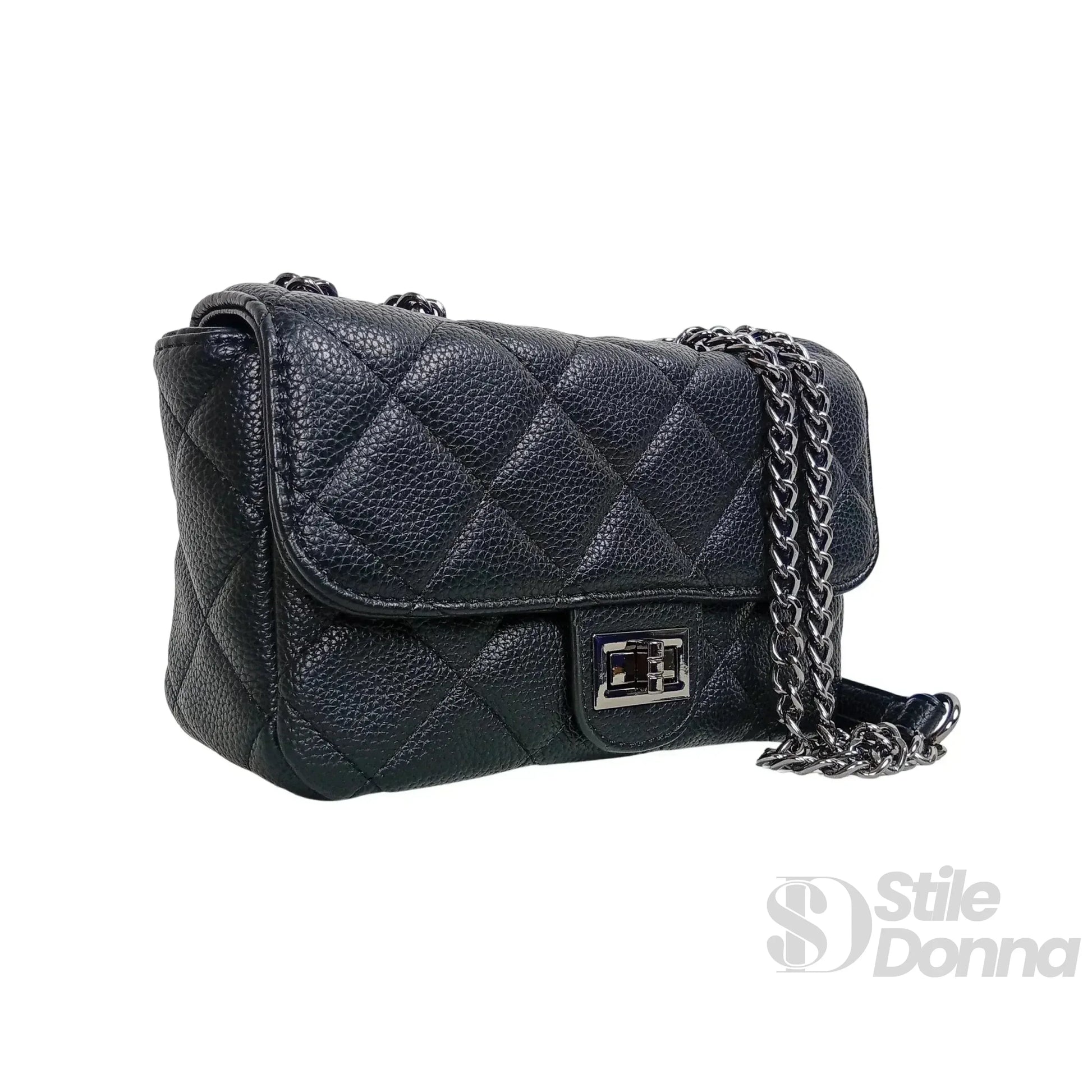 Stile Donna pouch clutch ecopelle catena argento – vista posteriore