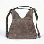 Sweet Years Borsa Hobo Grande in Ecopelle con Frange Effetto Scamosciato - Stile Donna Bags