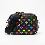 Sweet Years Borsa a Tracolla Camera Bag in Ecopelle con Stampa Monogram Multicolore - Stile Donna Bags