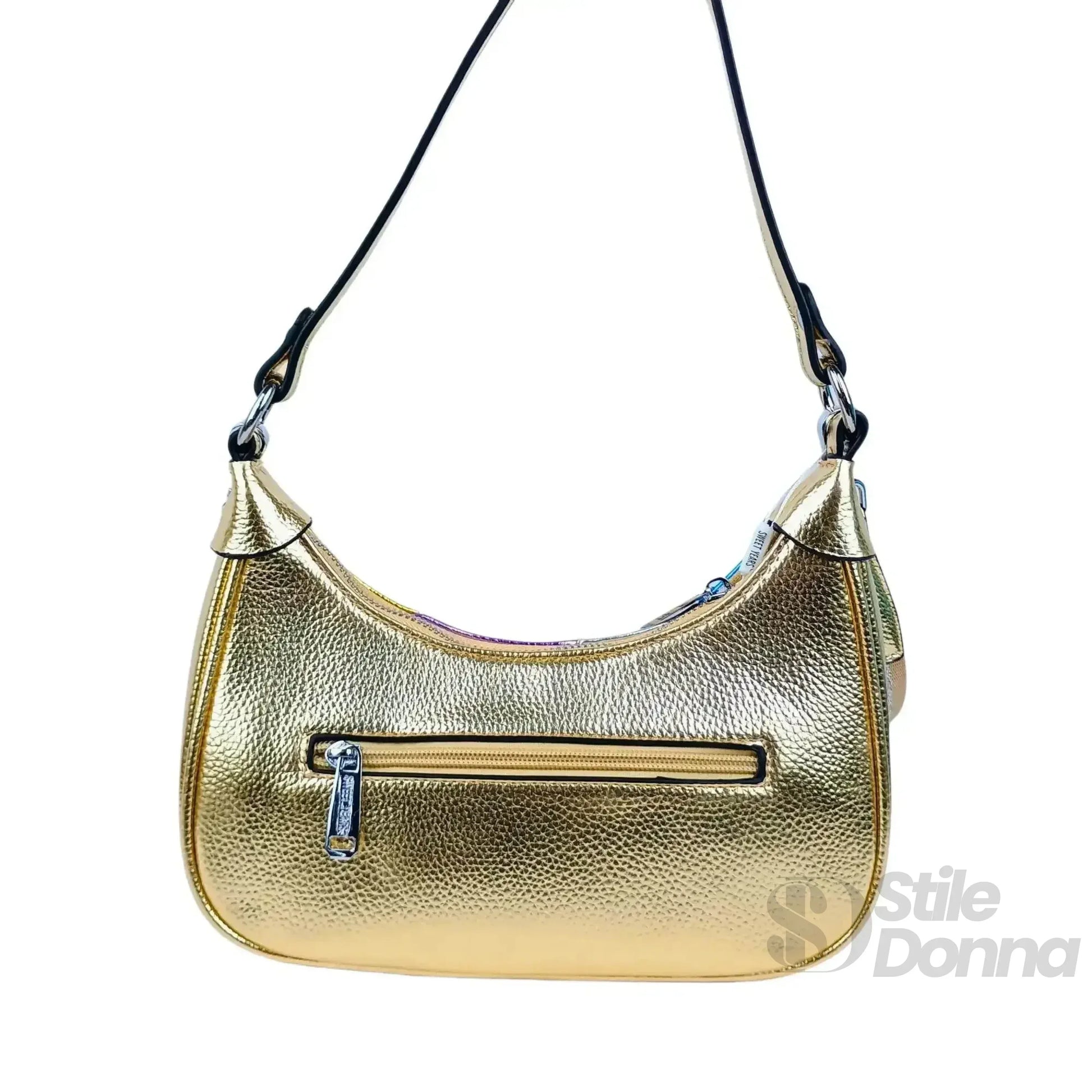 Sweet Years borsa a tracolla ecopelle righe rainbow metallic – vista posteriore