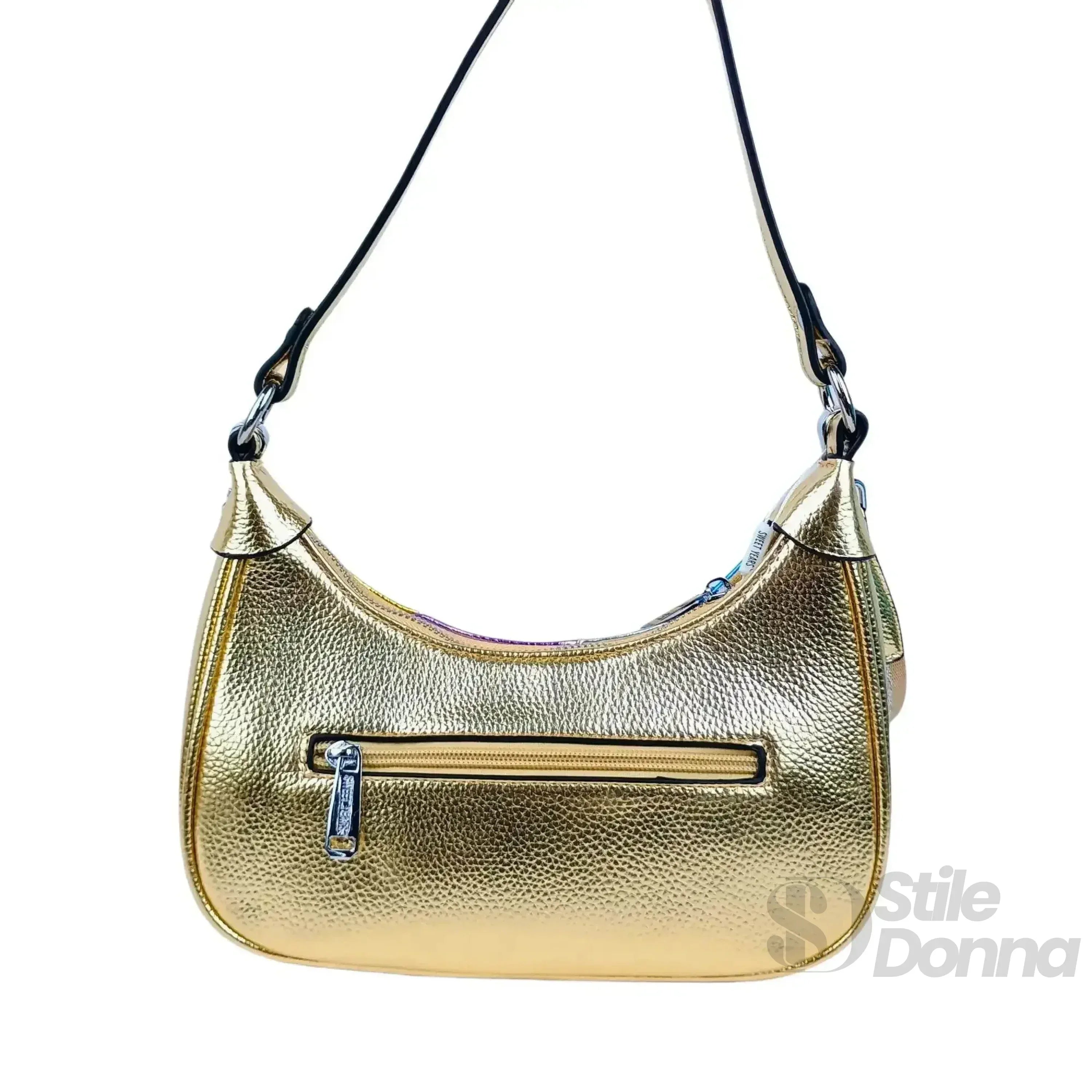 Sweet Years borsa a tracolla ecopelle righe rainbow metallic – vista posteriore