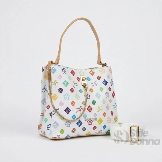 Sweet Years borsa a tracolla ecopelle stampa floreale multicolore – dettaglio esterno