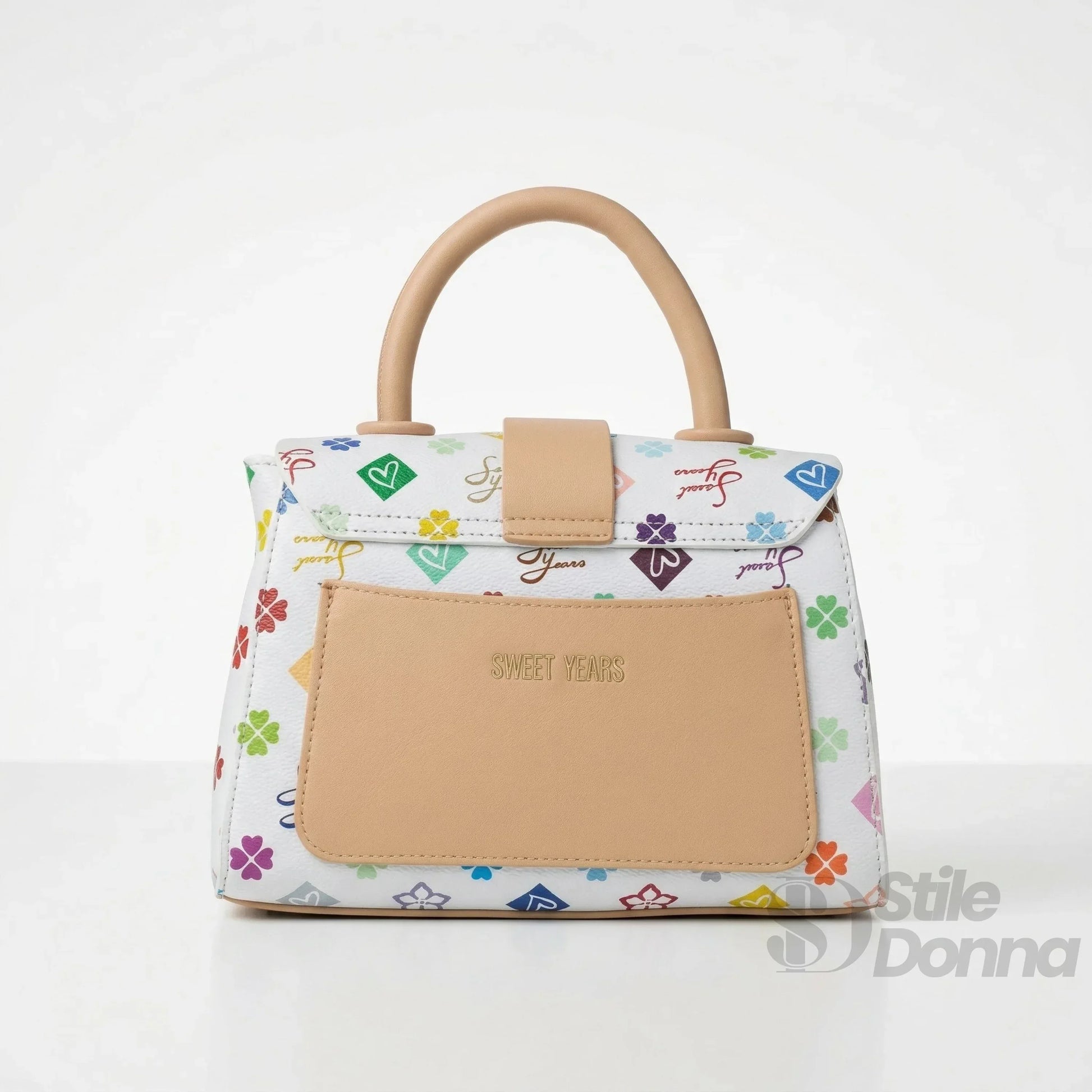 Sweet Years mini borsa a tracolla ecopelle stampa floreale – vista dall'alto
