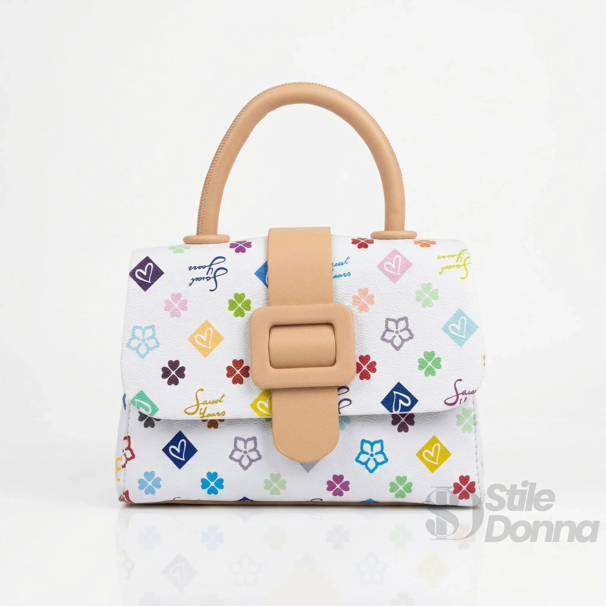 Sweet Years mini borsa a tracolla ecopelle stampa floreale – con accessori