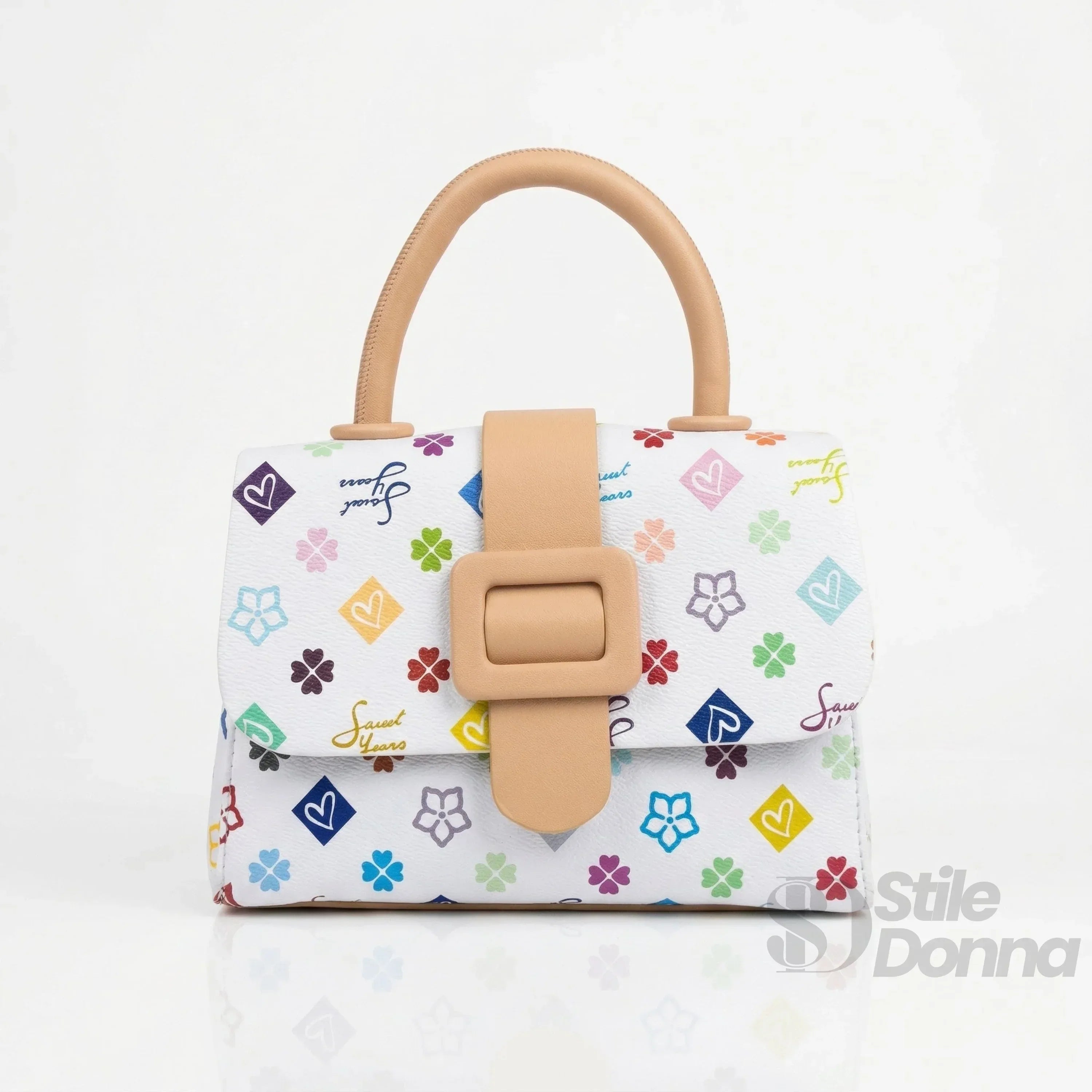 Sweet Years mini borsa a tracolla ecopelle stampa floreale – con accessori