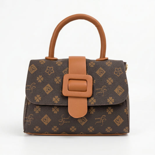 Sweet Years mini borsa a tracolla ecopelle con stampa floreale – vista laterale