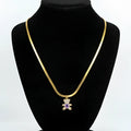 Sweetheart collana con ciondolo orsetto in argento lucido catena serpente – vista frontale