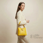 The Stile Aura Borsa in Vera Pelle con Finiture Dorate Made in Italy - Stile Donna Bags