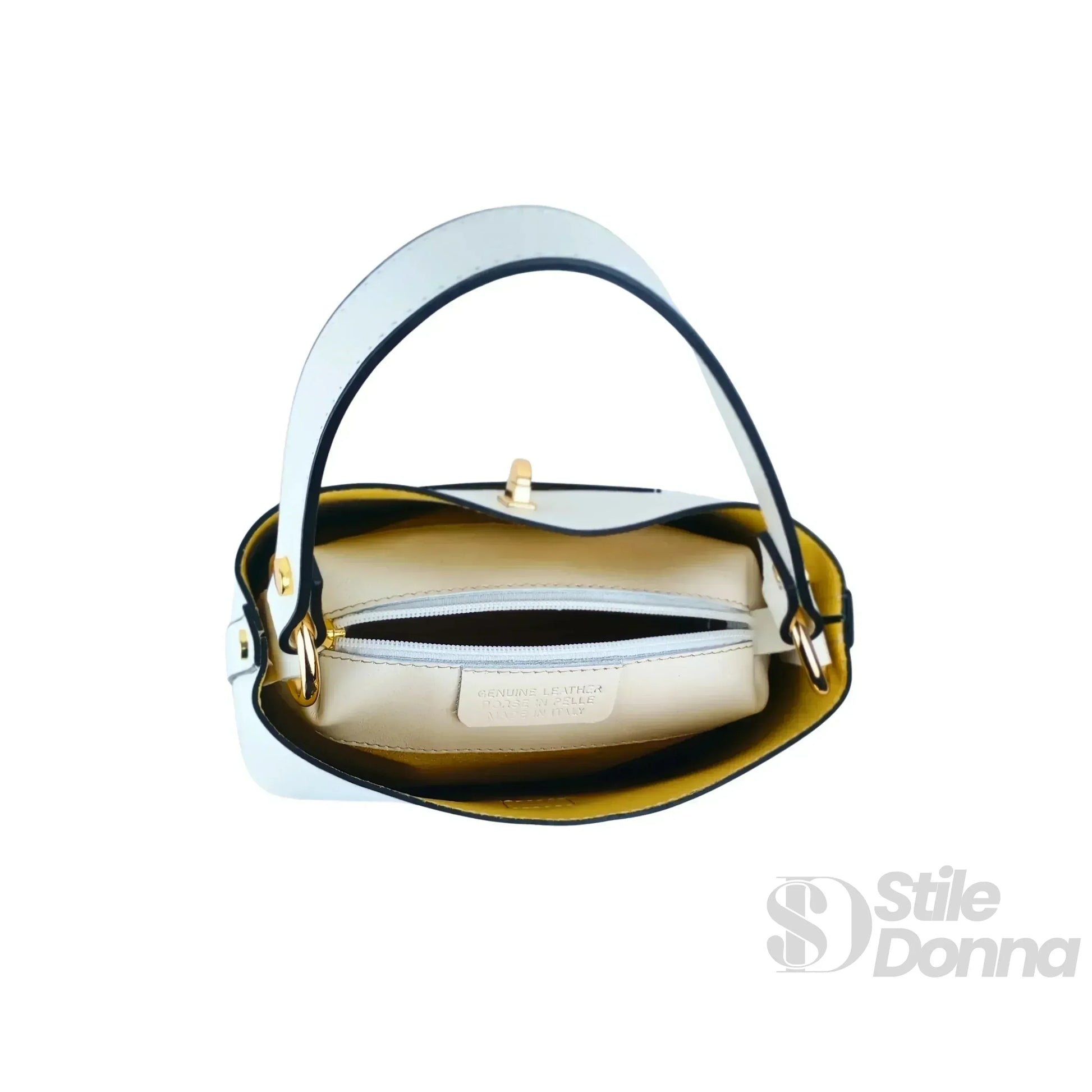 The Stile Aura borsa vera pelle made in Italy – dettaglio manico