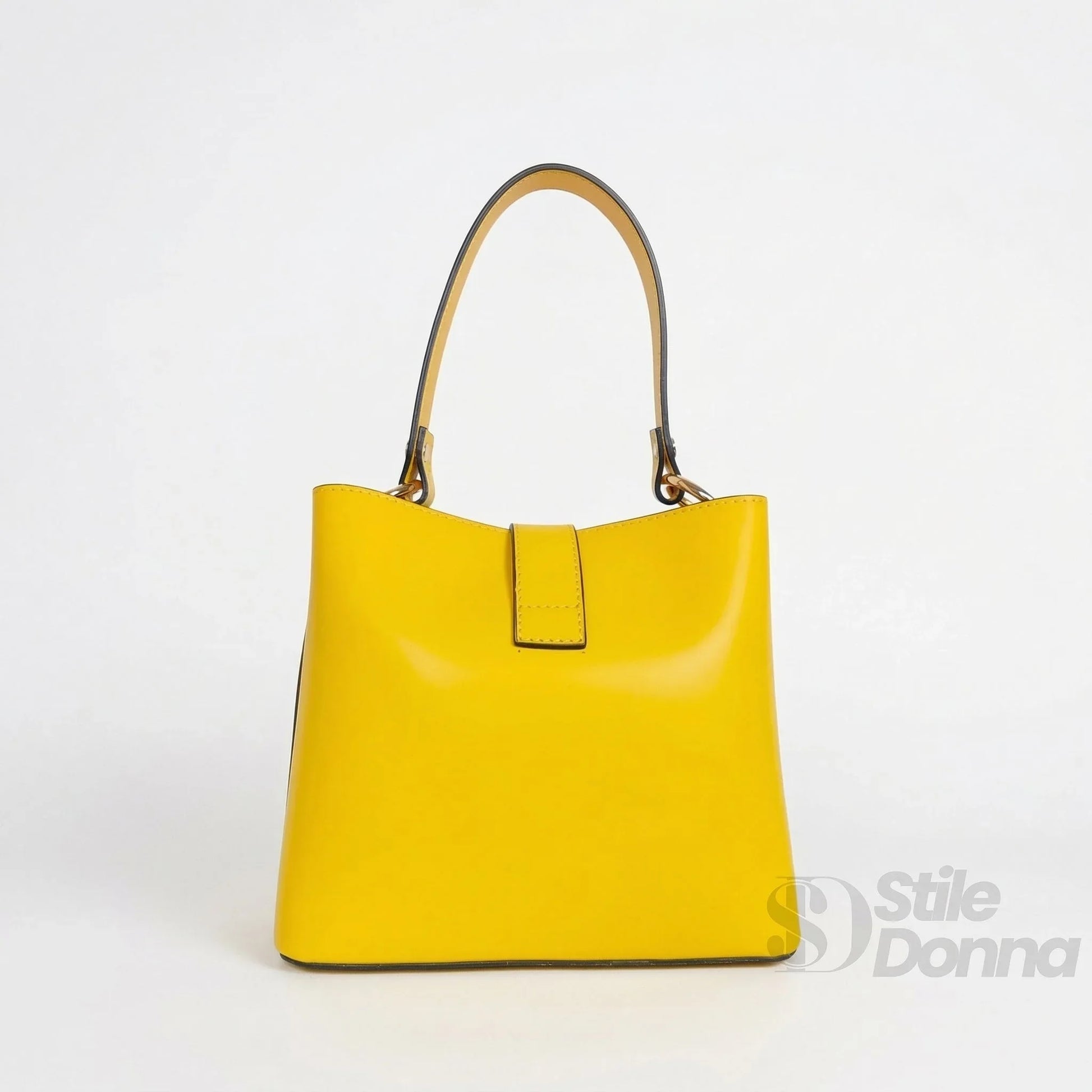The Stile Aura borsa vera pelle made in Italy con finiture dorate – vista posteriore