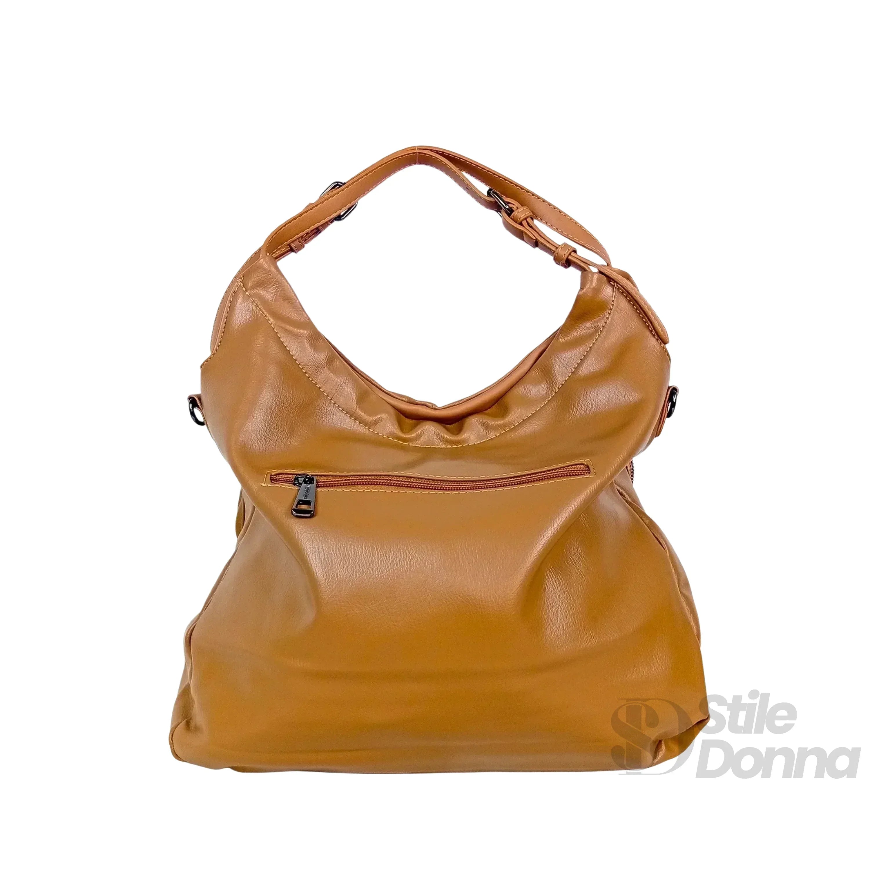 Valentini borsa hobo ecopelle marrone finiture argentate – dettaglio esterno