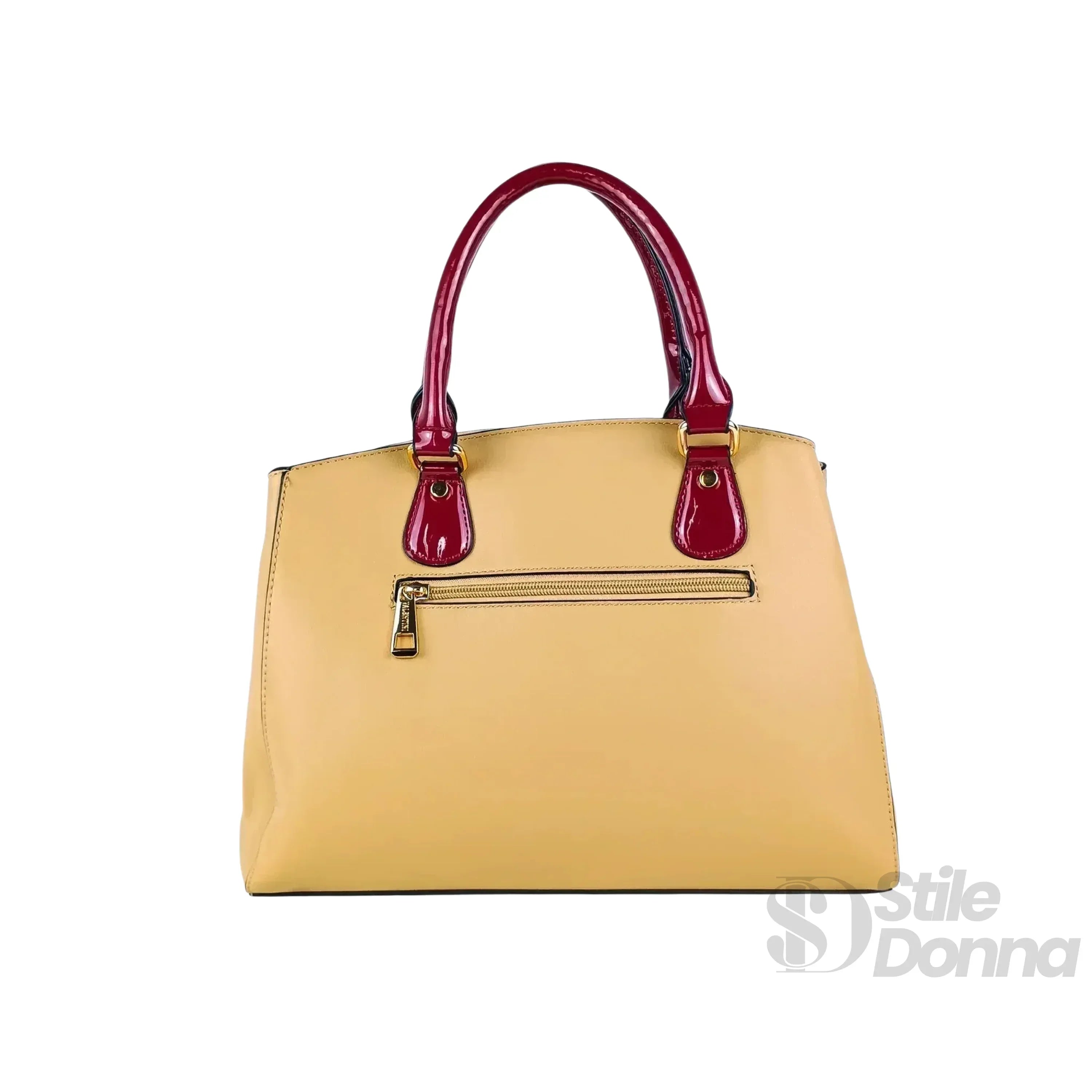 Valentini borsa tote ecopelle cachi ricamo floreale love paillettes – interno e tasche