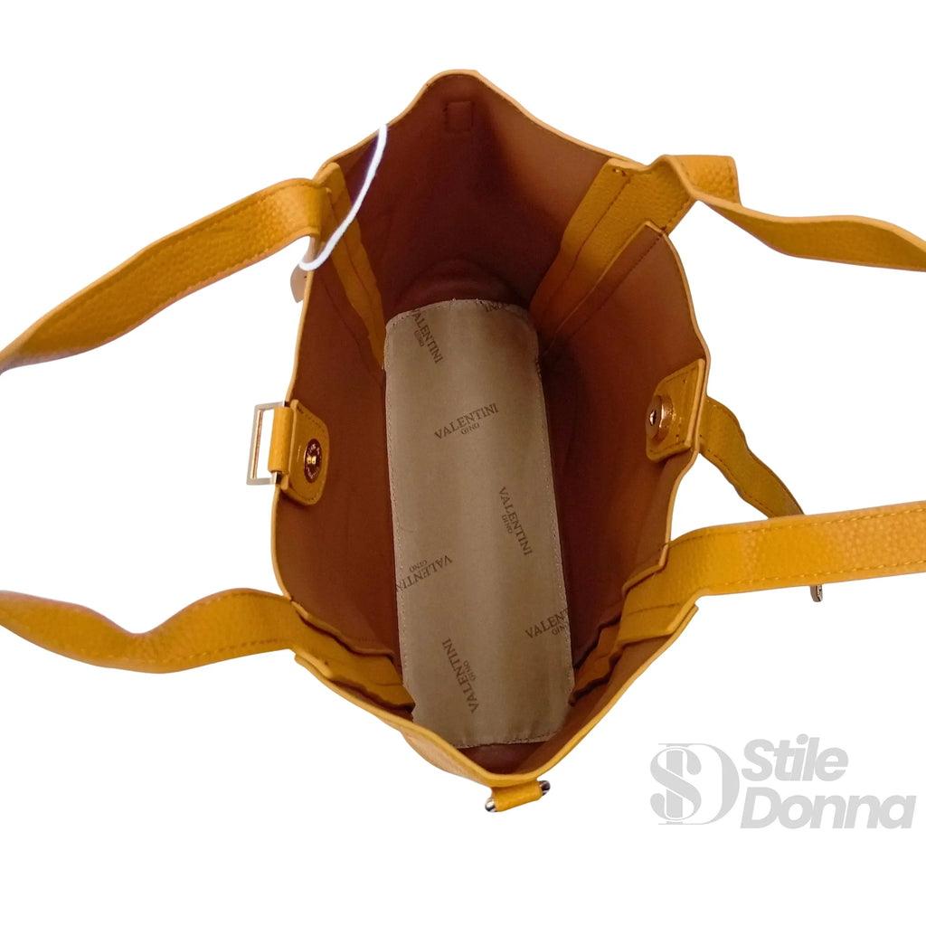 Valentini SIBI borsa tote ecopelle giallo senape – interno e tasche