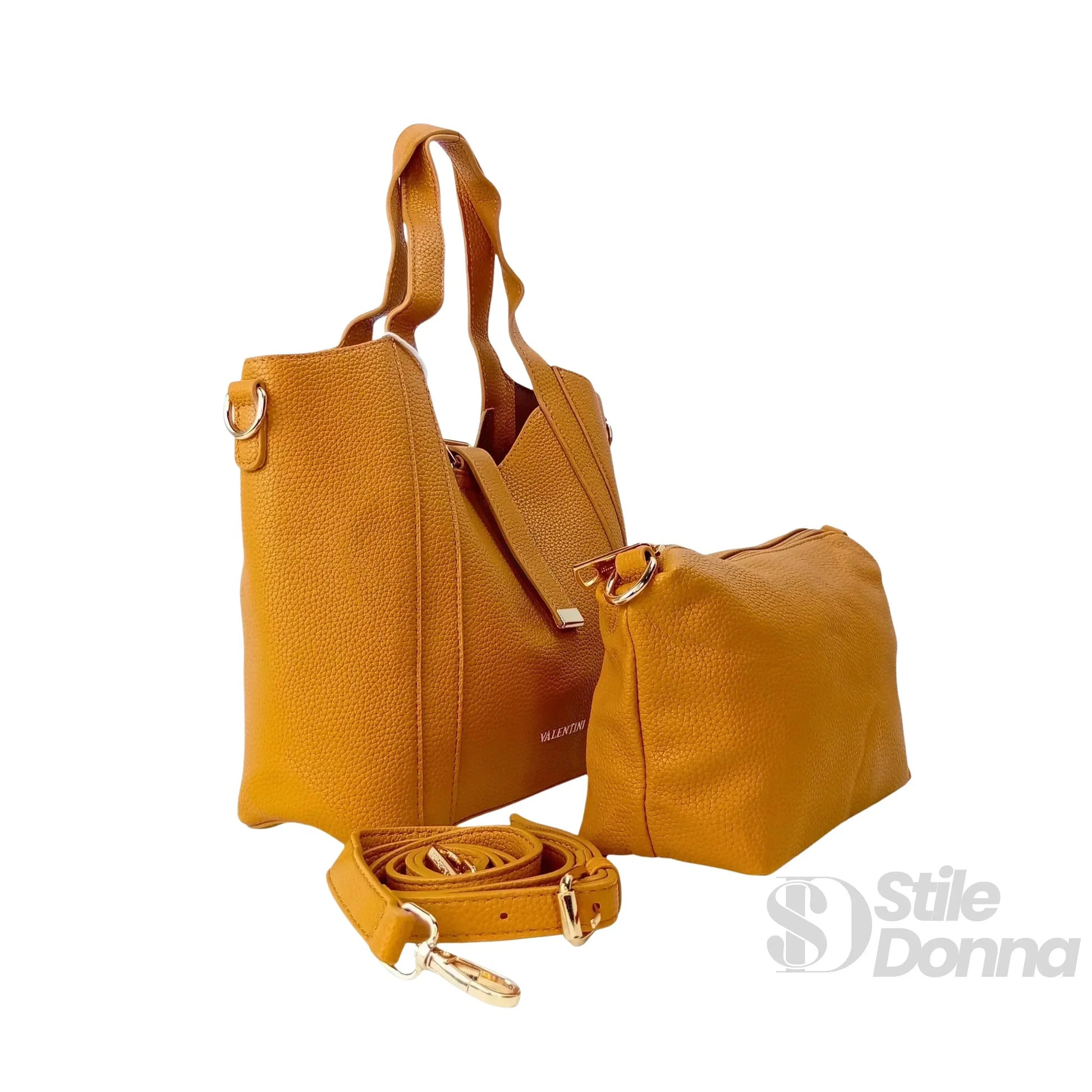 Valentini SIBI borsa tote ecopelle giallo senape – vista supplementare 3