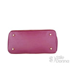 Velinara Borsa a Mano in Vera Pelle Scamosciata Bordeaux con Finiture Dorate - Stile Donna Bags