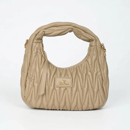 YY Coveri borsa a spalla trapuntata ecopelle nera con manico spirale donna – vista frontale