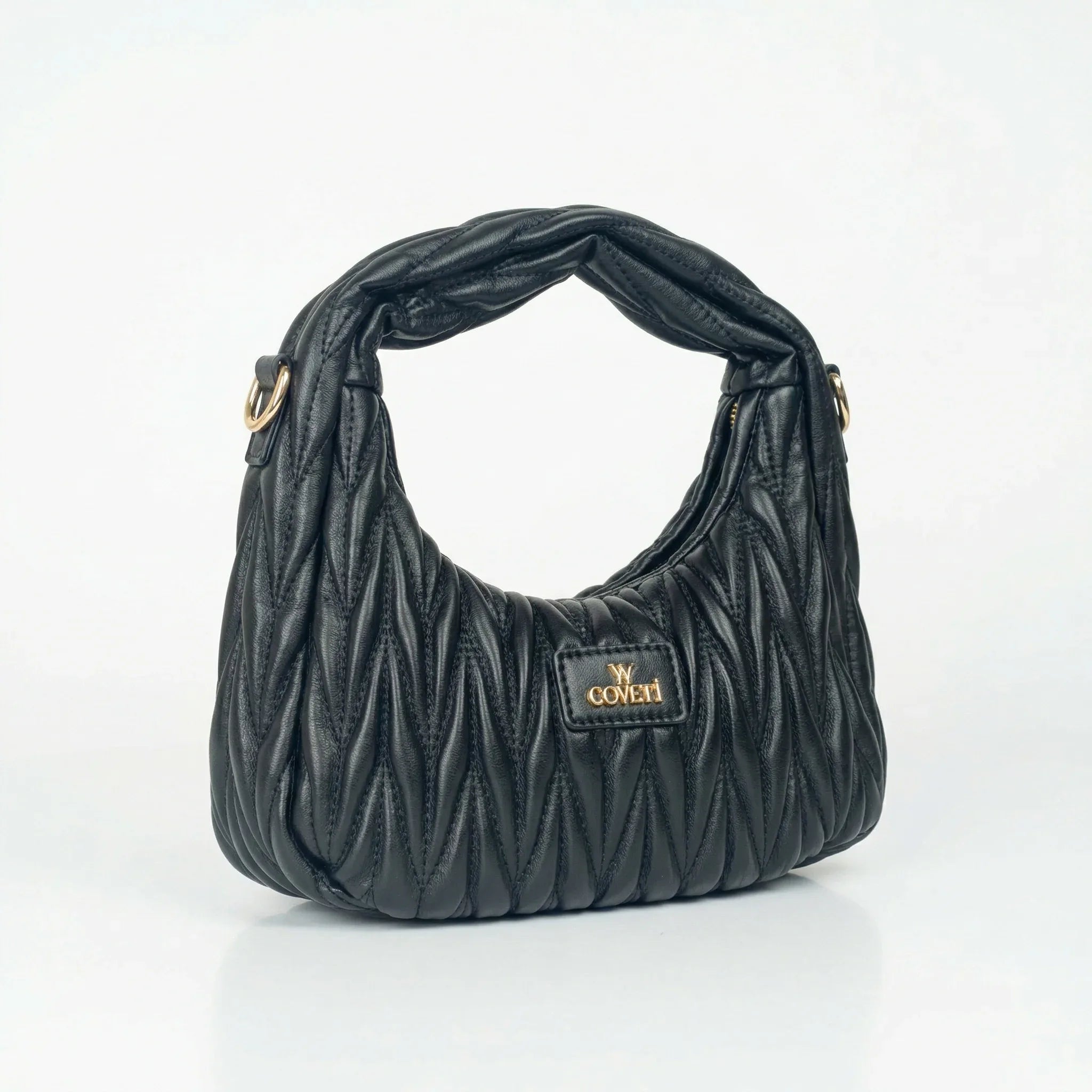 YY Coveri borsa a spalla trapuntata ecopelle cachi con manico spirale – interno e tasche