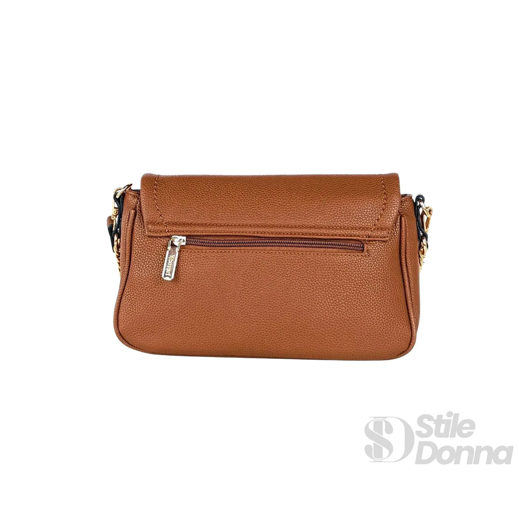 YY Coveri borsa ecopelle marrone premium con tracolla rimovibile – dettaglio esterno