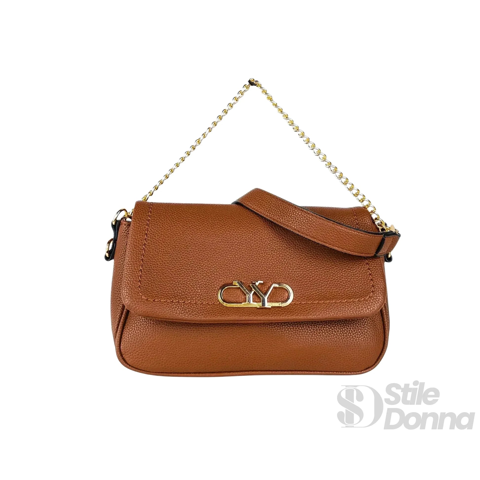 YY Coveri borsa ecopelle marrone premium con tracolla rimovibile – vista posteriore