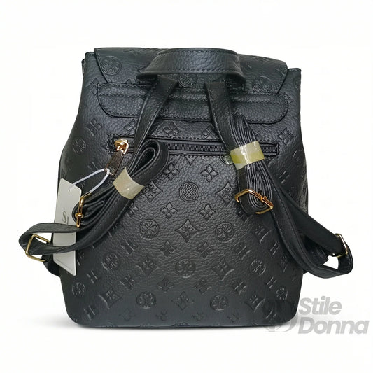 Stile Donna zaino ecopelle grigio pratico – vista posteriore