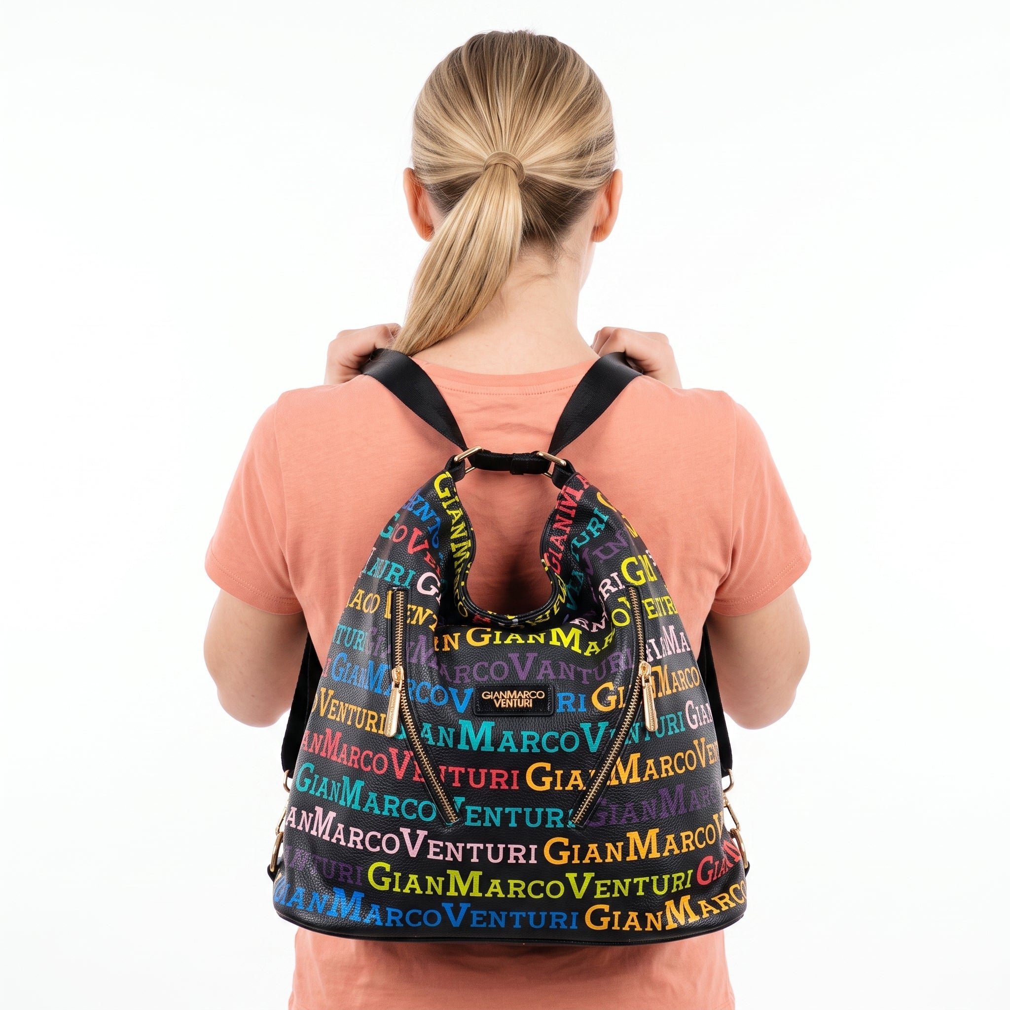 Borsa 2 in 1 Gianmarco Venturi – Hobo & Zaino Multicolor - Stile Donna Bags