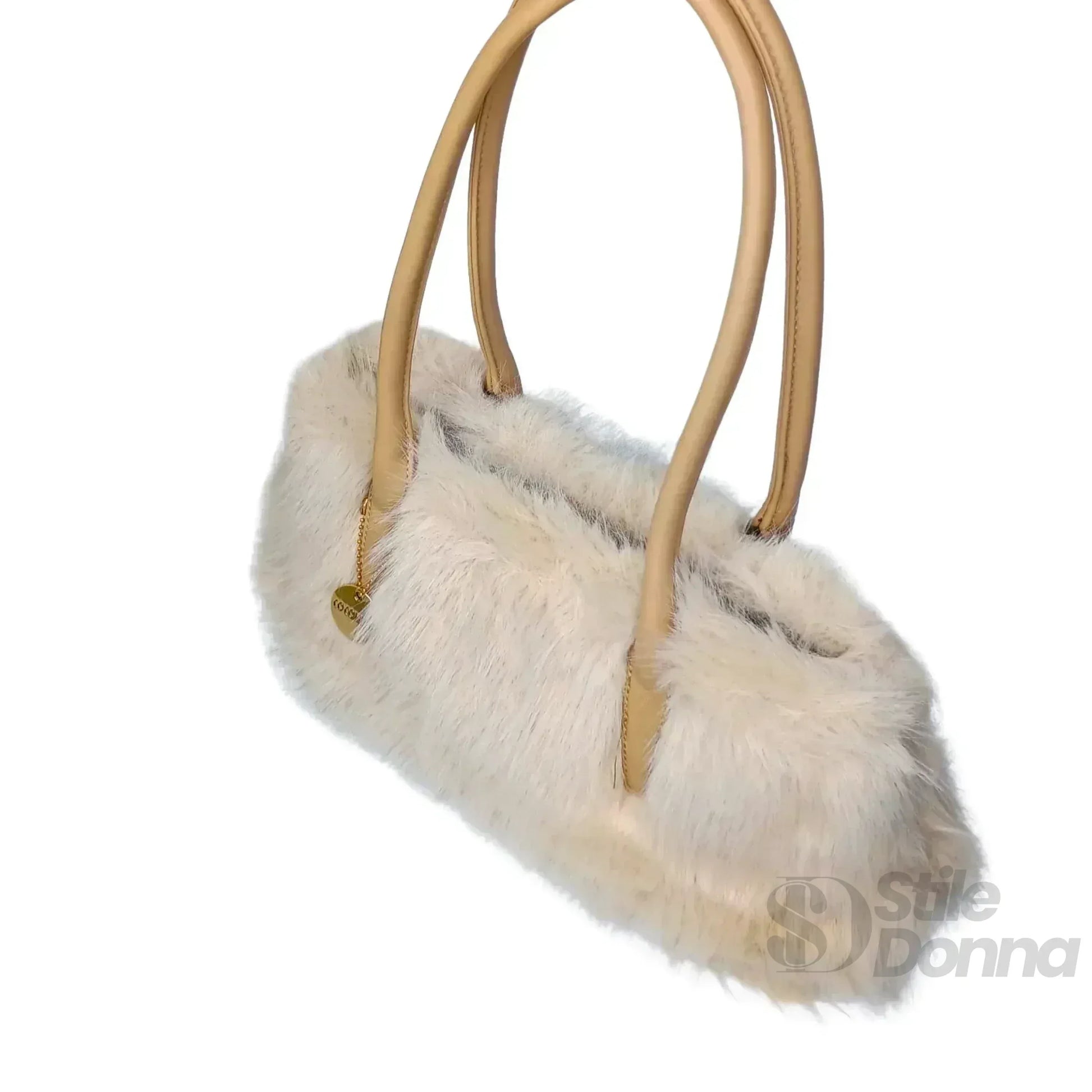 borsa-a-mano-in-pelle-e-pelliccia-sintetica-finta-359 - Stile Donna Bags