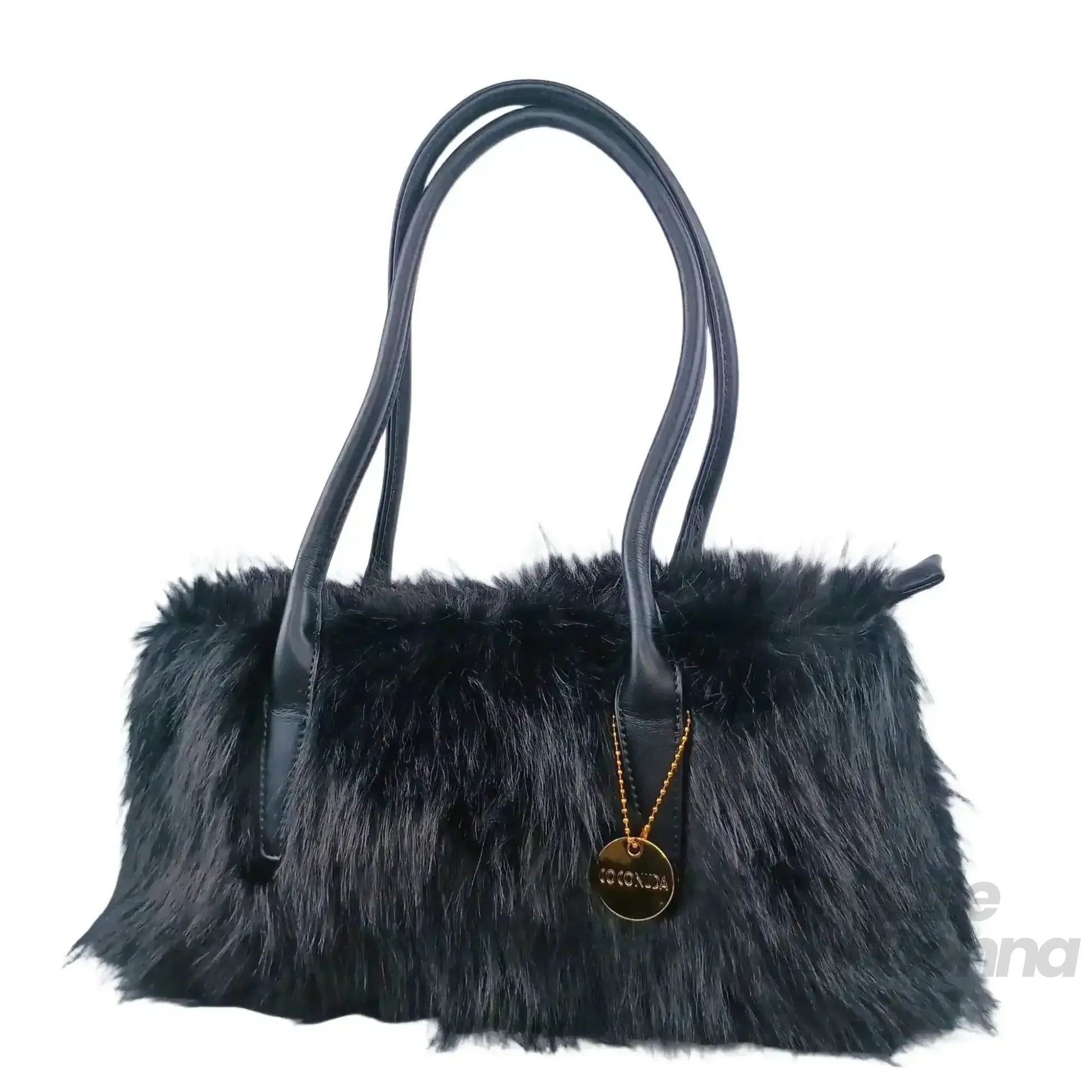 borsa-a-mano-in-pelle-e-pelliccia-sintetica-finta-521 - Stile Donna Bags