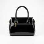Borsa a Mano in Pelle Verniciata Lucida con Dettagli Dorati - Stile Donna Bags