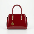 Borsa a Mano in Pelle Verniciata Lucida con Dettagli Dorati - Stile Donna Bags