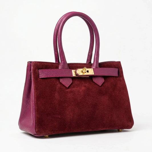 borsa-a-mano-in-vera-pelle-scamosciata-bordeaux-the-velinara-suede-973 - Stile Donna Bags