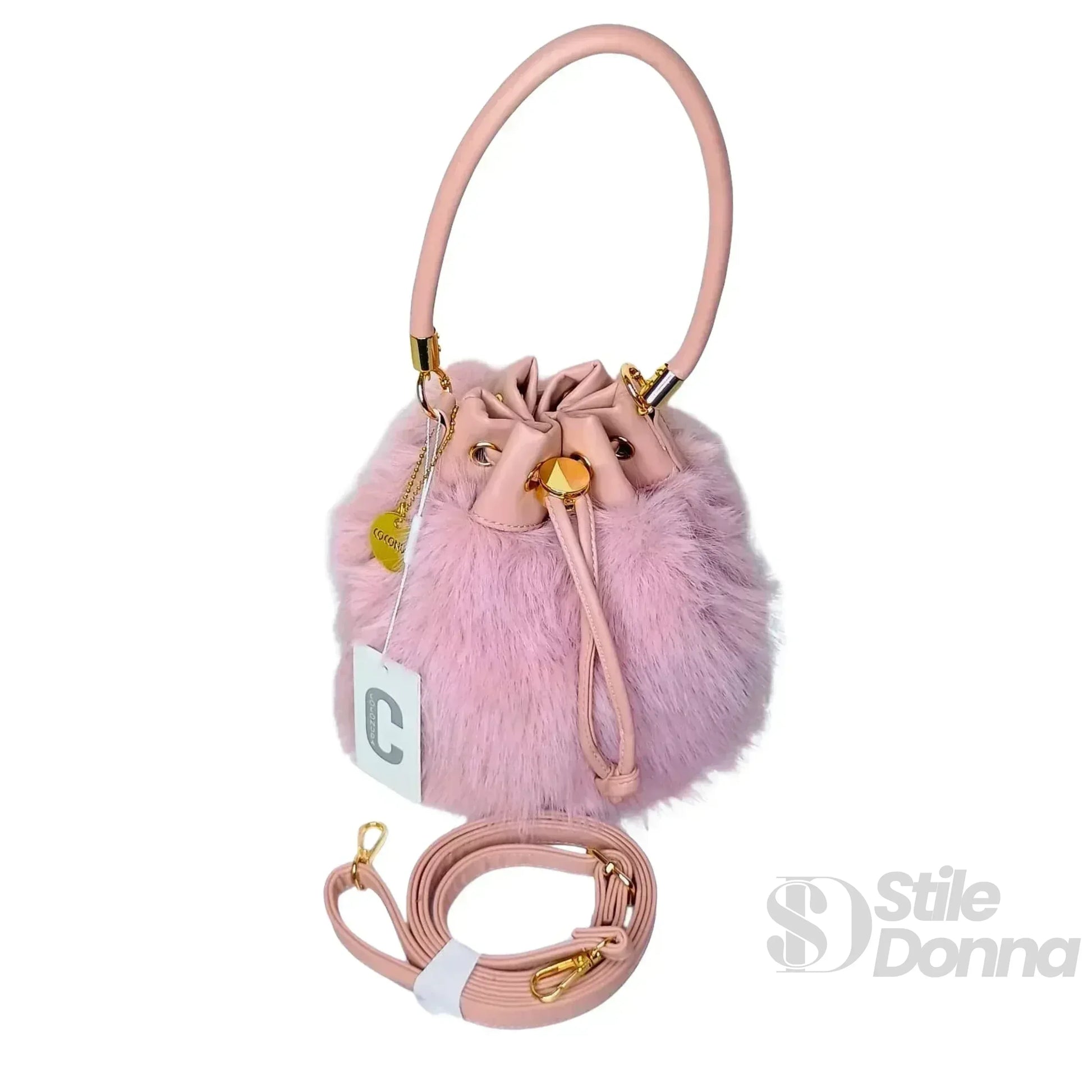 borsa-a-secchiello-in-pelliccia-sintetica-coconuda-ms-1519-tracolla-200 - Stile Donna Bags