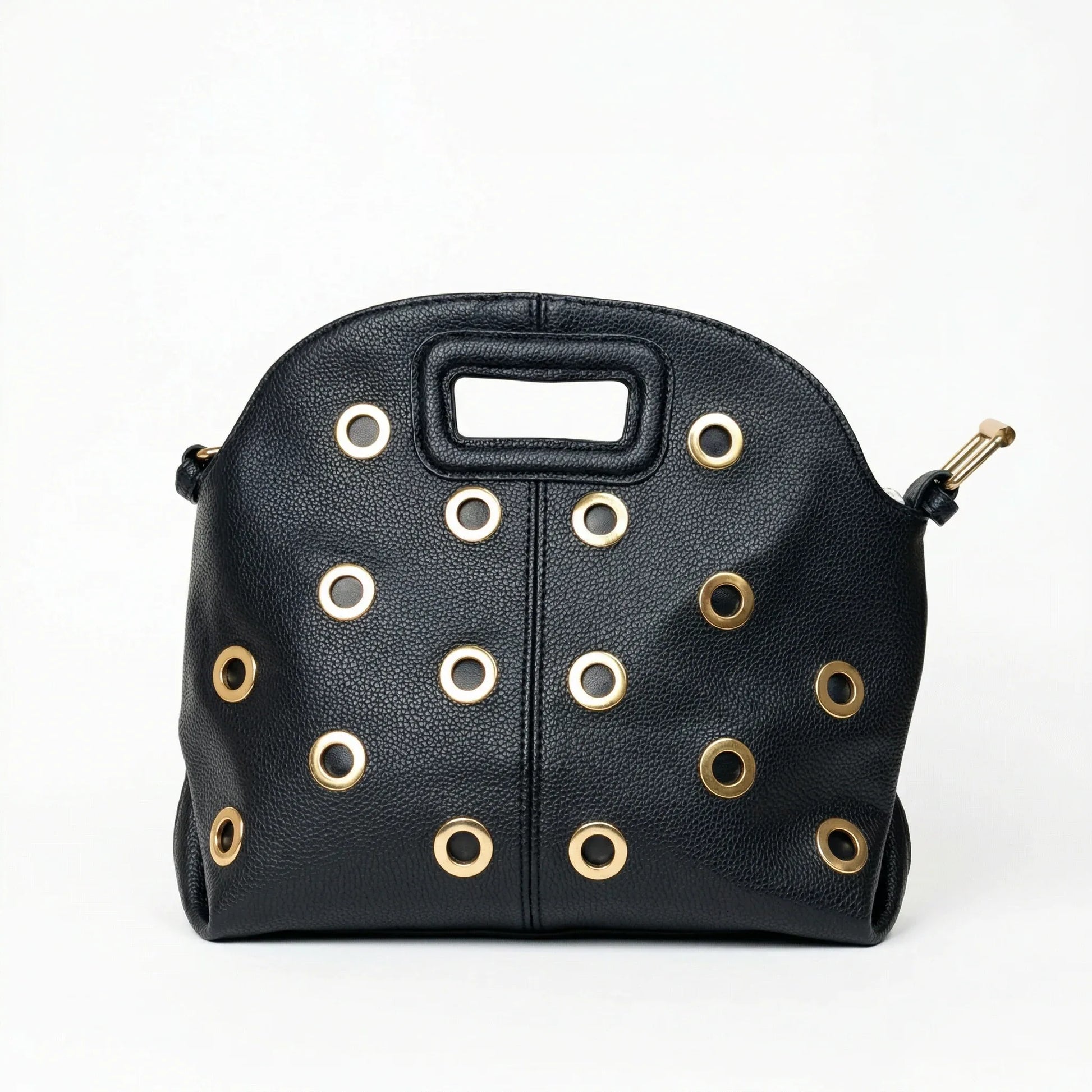 borsa-a-spalla-con-occhielli-circolari-oro-mano-pelle-nera_202603281738 - Stile Donna Bags