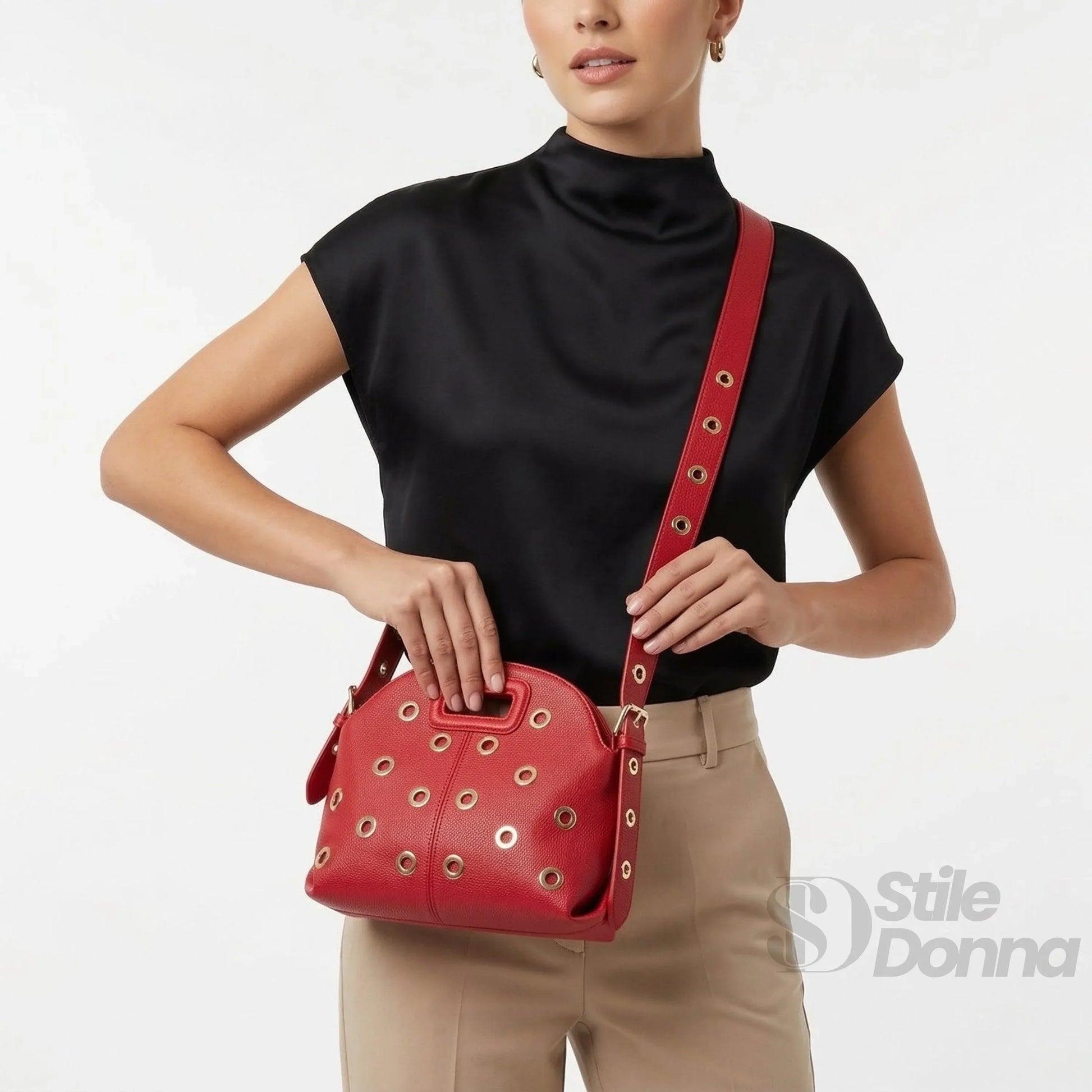 borsa-a-spalla-con-occhielli-circolari-oro-mano-tracolla-pelle-256 - Stile Donna Bags
