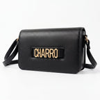Borsa a Tracolla Charro con Logo in Metallo Dorato - Stile Donna Bags